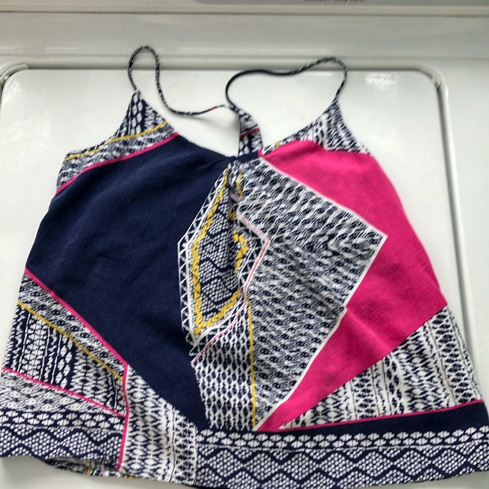 Renee c halter top medium scarf print spaghetti strap racer back